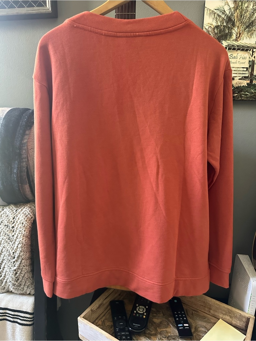 Orvis Women's V-Neck Sweater in Rust Orange - Picture 4 of 4